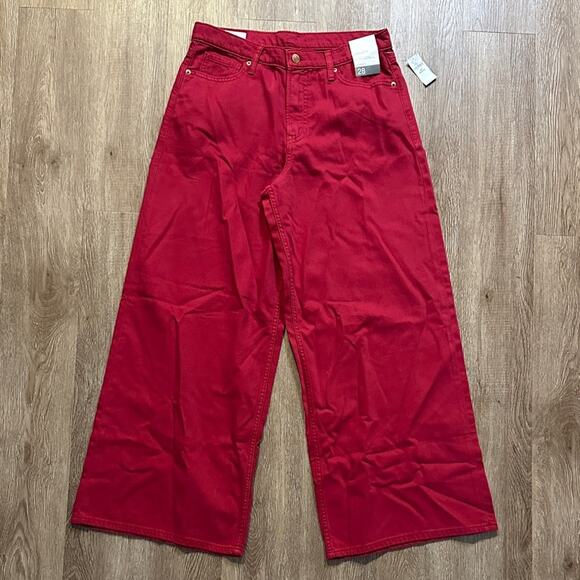 GAP Denim - NWT Gap Mid Rise Baggy Wide-Leg Jeans Red Size: 28